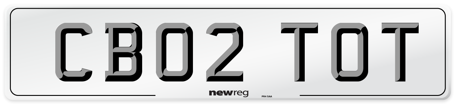CB02 TOT Number Plate from New Reg